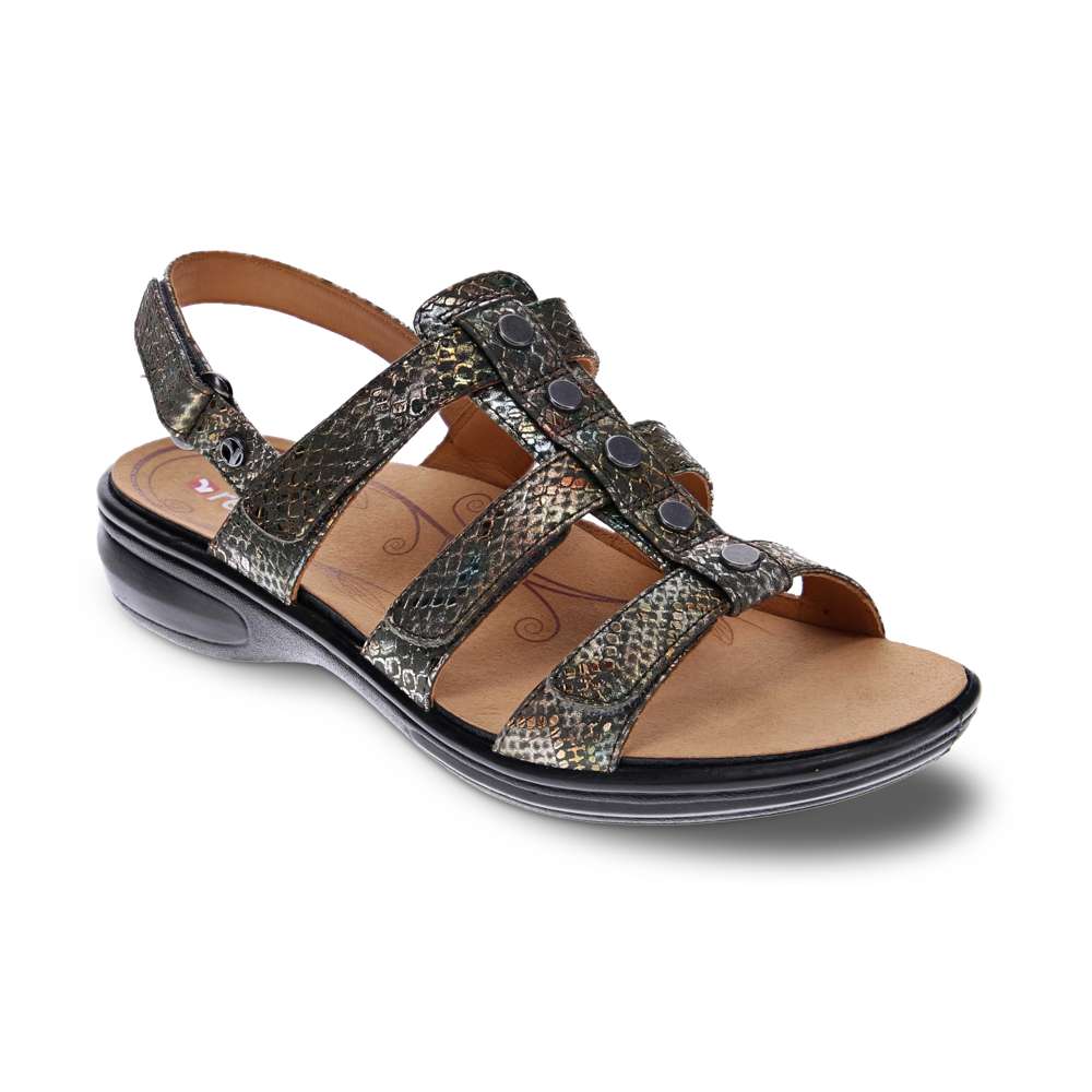 Toledo Back Strap Sandal - Peacock Python