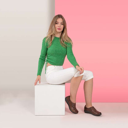 Karina Casual Monk Strap - Brown