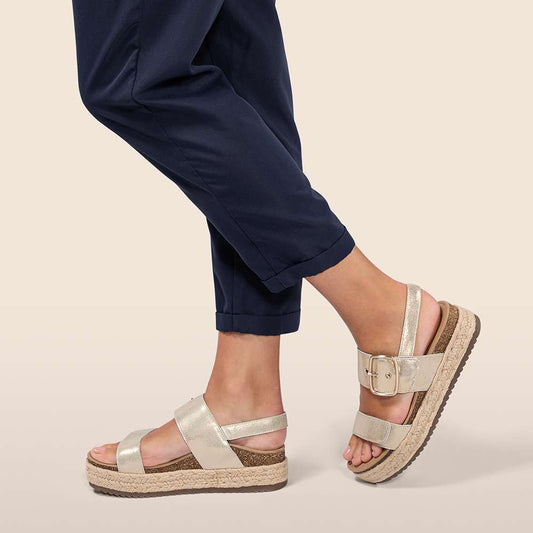 Vania Arch Support Platform Sandal - Champagne