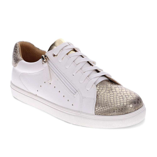 Cleo Casual Sneaker - White/Gold