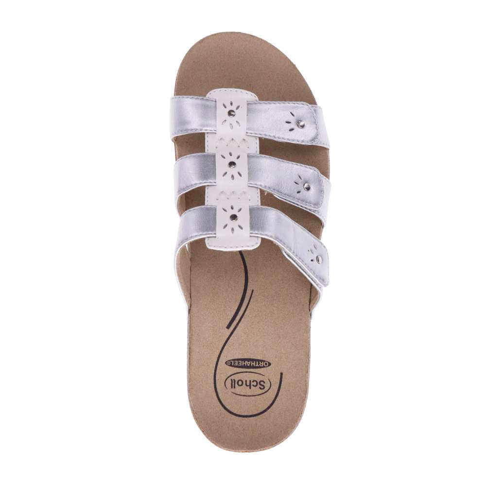 Andrea Slide Sandal - White Metallic