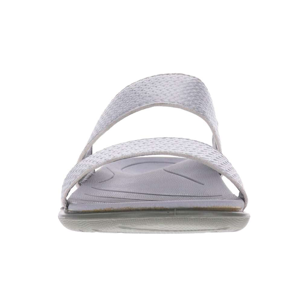 Penang Weave Slide Sandal - Silver