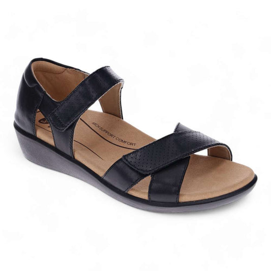 Taytay Wedge Sandal - Black/Black