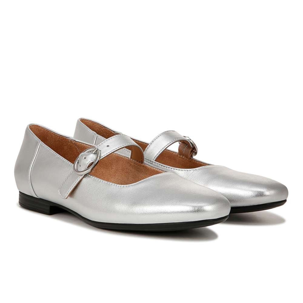 Kelly Mary Jane Flat - Silver