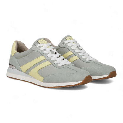 Lorena Lace Up Sneaker - Pistachio Fabric & Suede