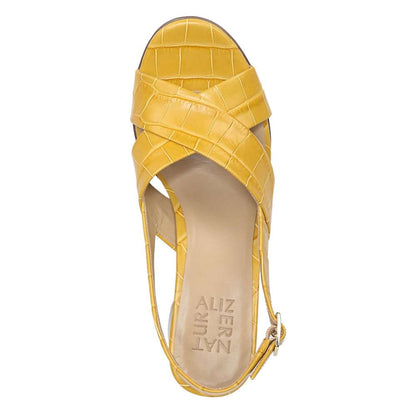 Azalea Block Heel - Yellow Crocco