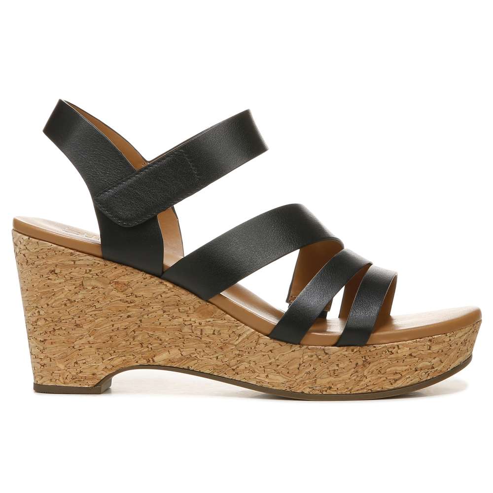 Cynthia Wedge Sandal - Black