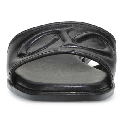 Genevieve Slide - Black Leather