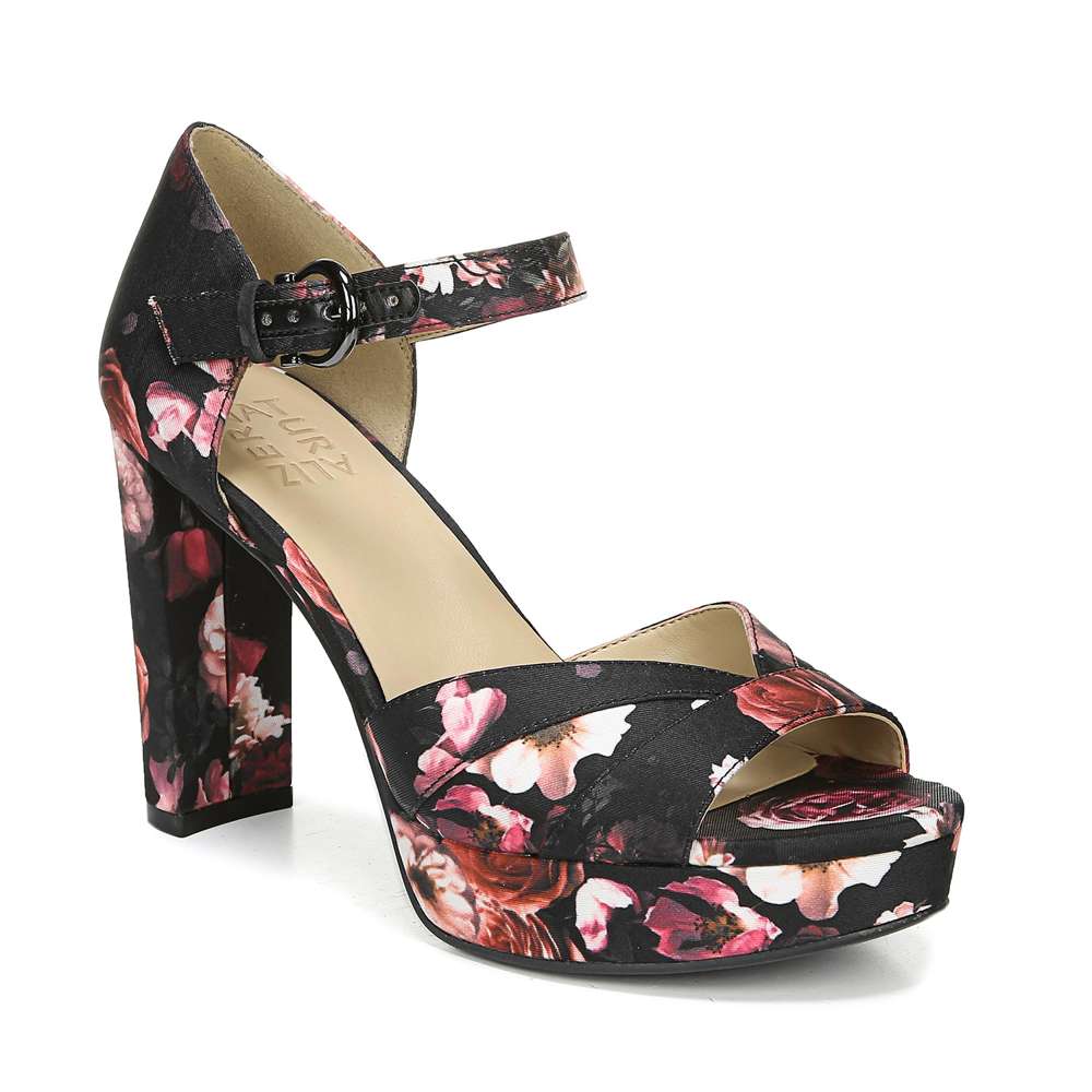 Malina Block Heel - Black Floral