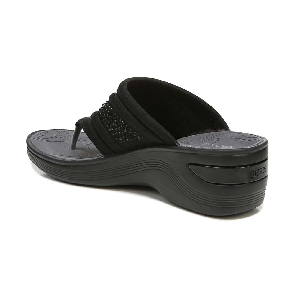 Dazzle Me Wedge Sandal - Black