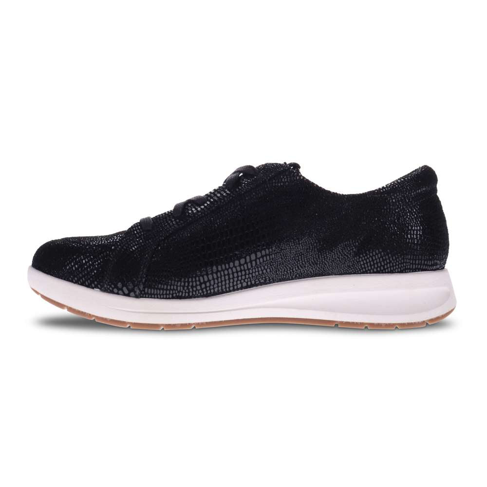 Athens Lace-Up Sneaker - Black Lizard
