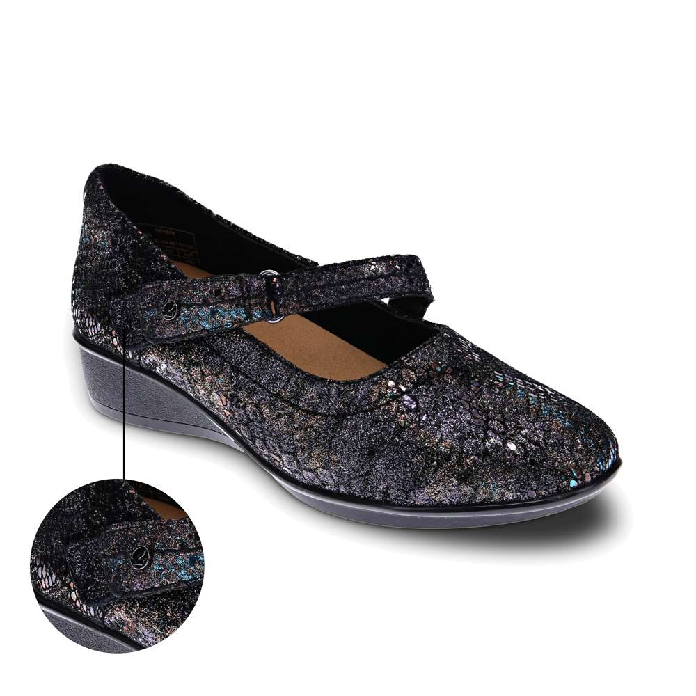 Bonn Mary-Jane - Black Metallic Python