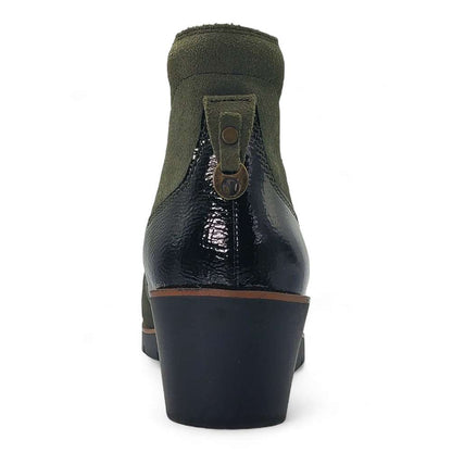 Galway Wedged Boot - Moss Suede