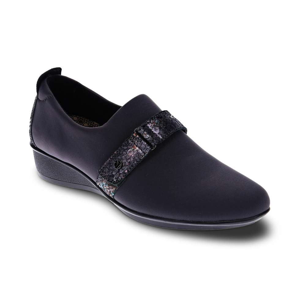 Genoa Stretch Loafer - Graphite/Black Metallic Python