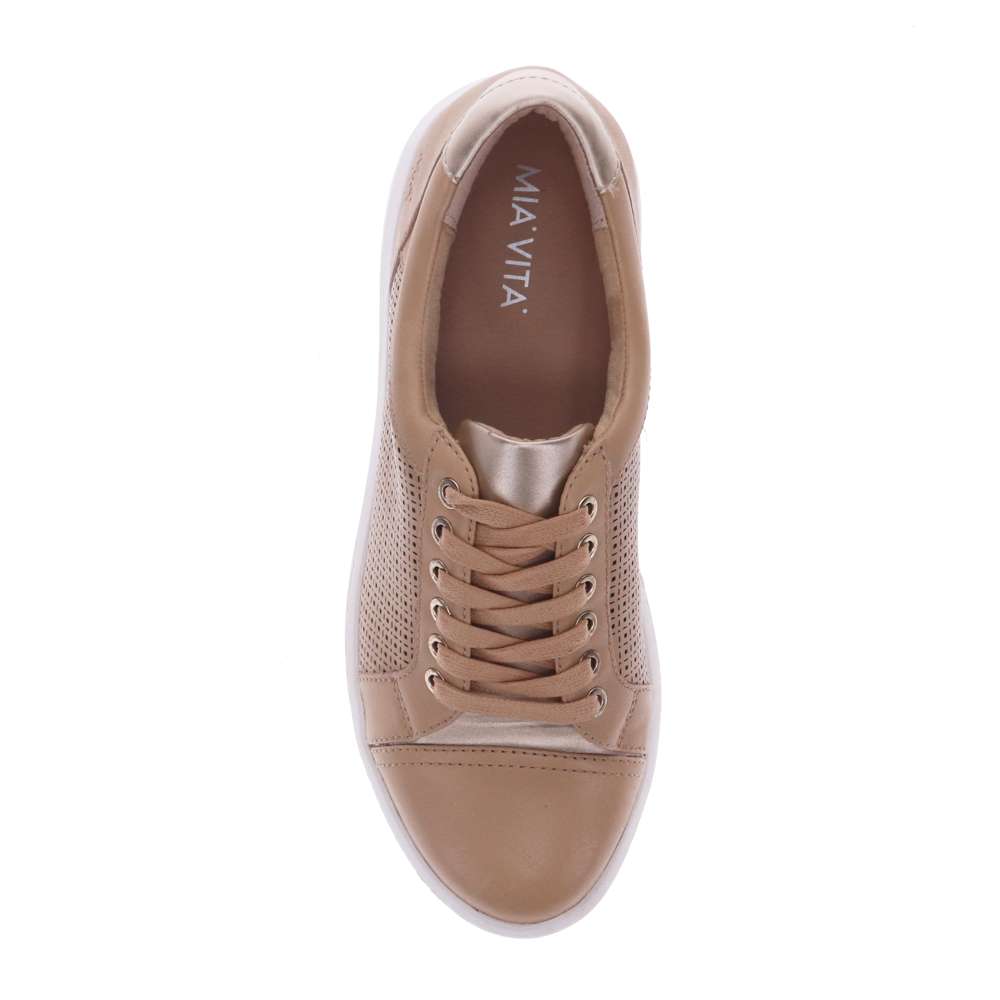 Belinda Casual Sneaker - Soft Gold Laser