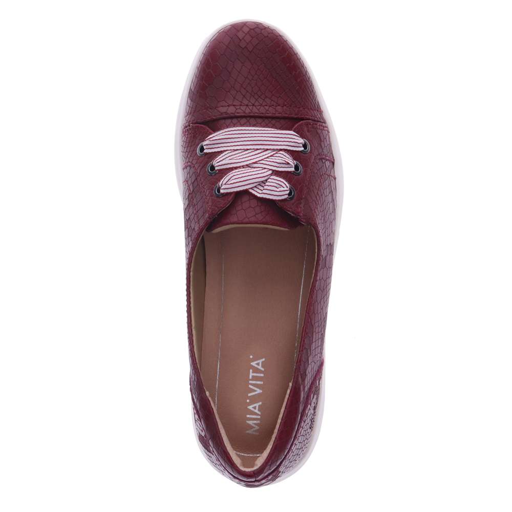 Bridgette Slip-On Sneaker - Burgundy Snake