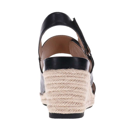 Deanne Wedge Sandal - Black