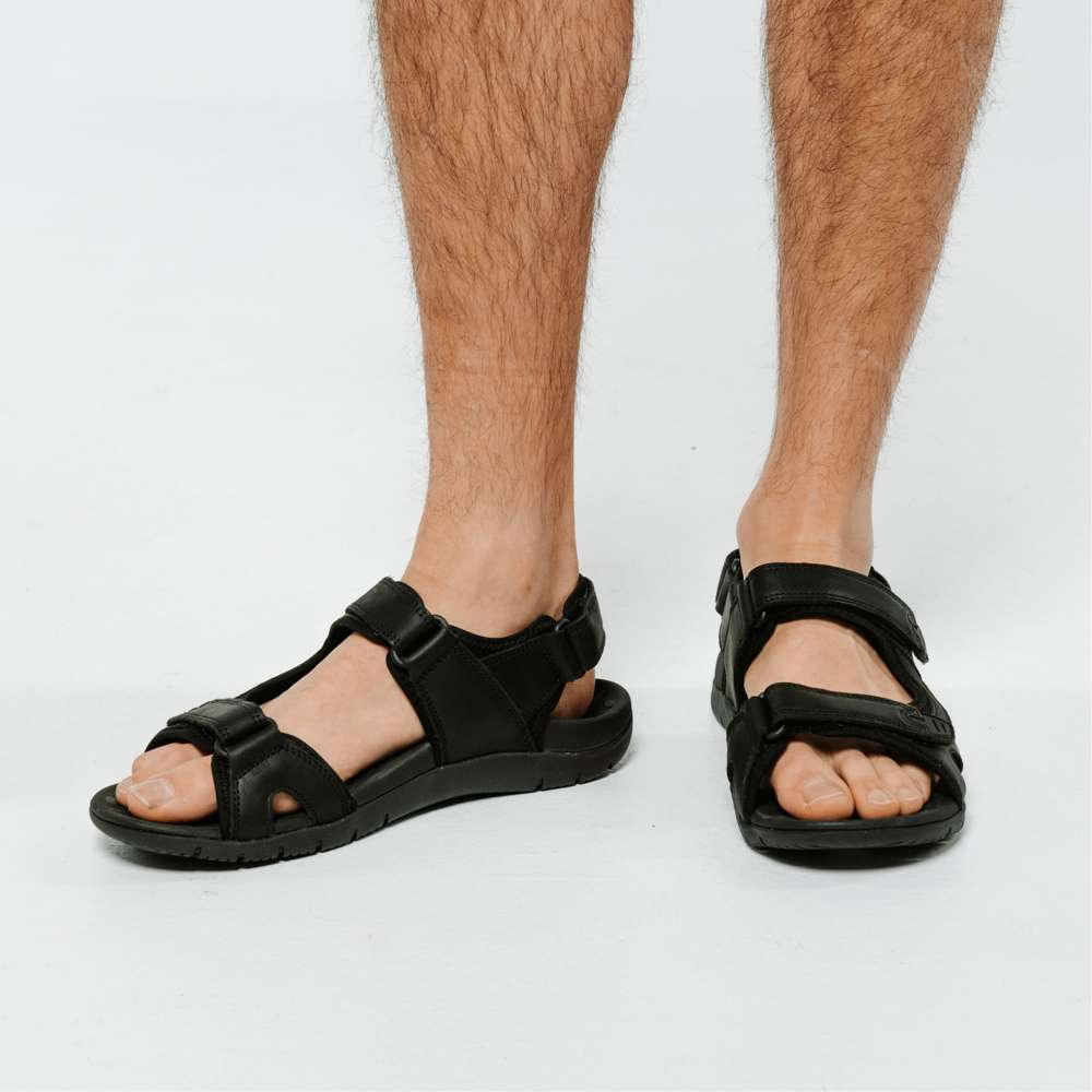 Power Back Strap Sandal - Black
