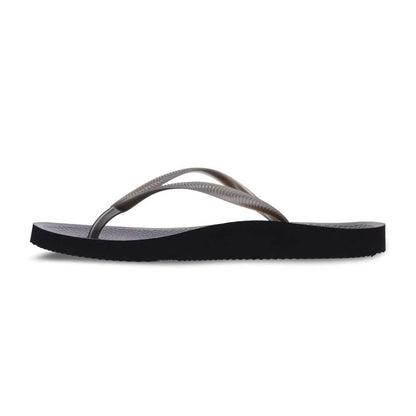 Venice Solid Women's Toe Post Sandal - Black/Pewter