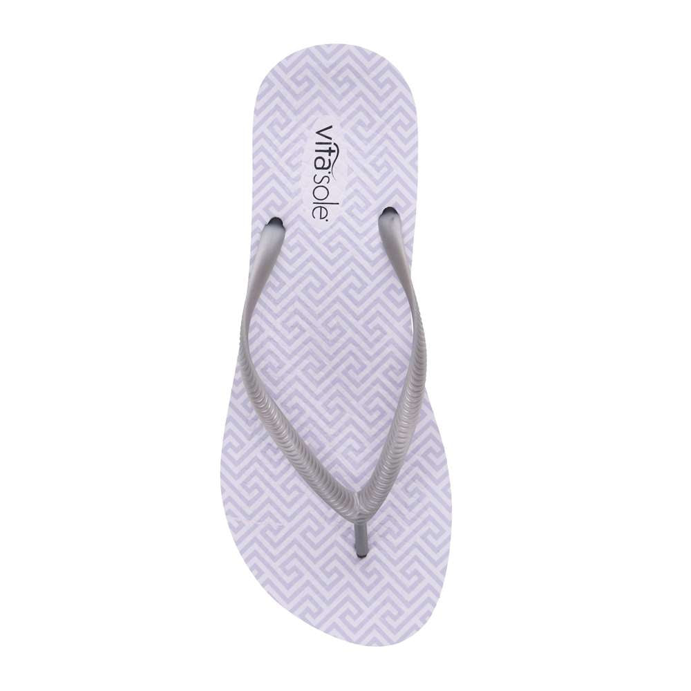 Venice Print Women's Toe Post Sandal - Lavender Maze