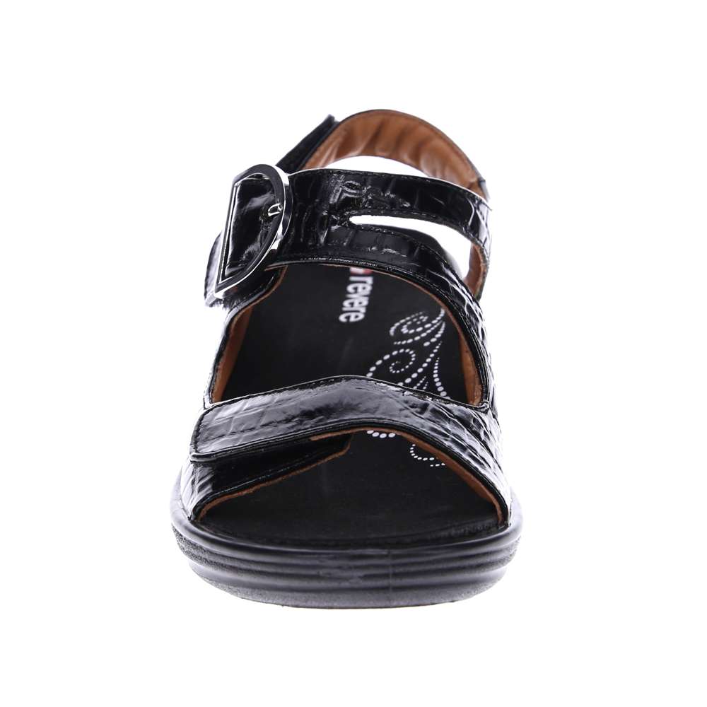 Barcelona Back Strap Sandal - Black Croc