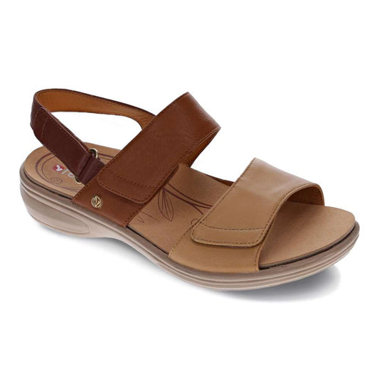 Como Adjustable Slingback Sandal - Tan Multi