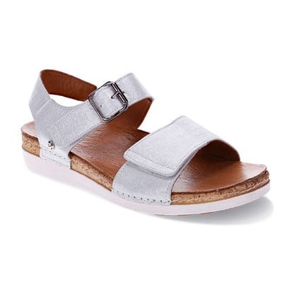 Georgia Back Strap Sandal - White Linen