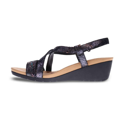 Luxor Wedge - Black Metallic Python