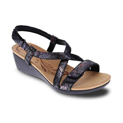 Luxor Wedge - Black Metallic Python