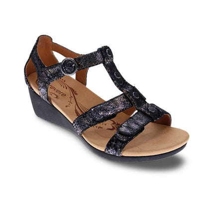 Nassau Wedge - Black Metallic Python