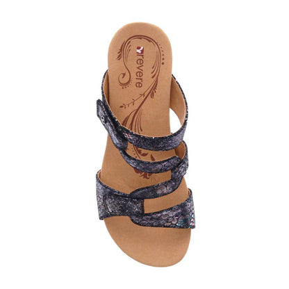 Sofia Wedge - Black Metallic Python