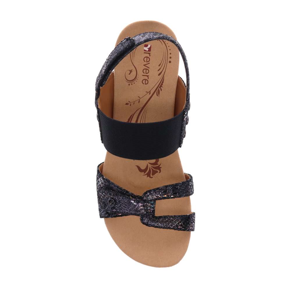 Tahiti Wedge - Black Metallic Python