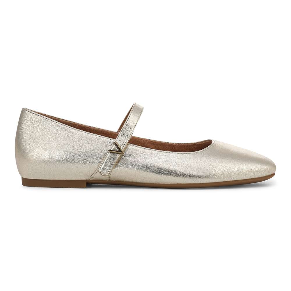 Alameda Mary Jane Flat - Gold