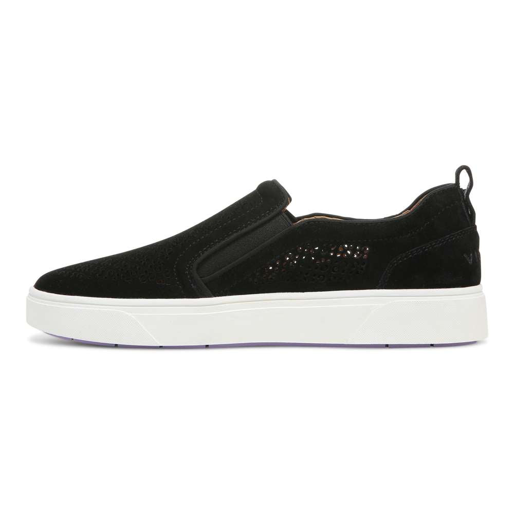 Kimmie Perf Slip-On Sneaker - Black Suede