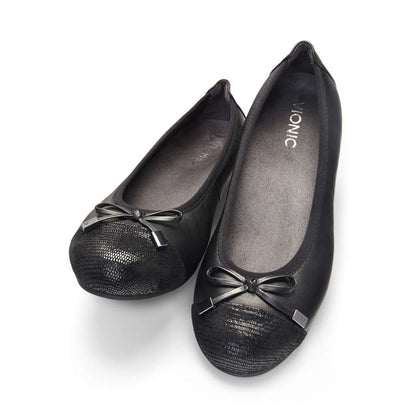 Minna Ballet Flat Classic - Black Lizard