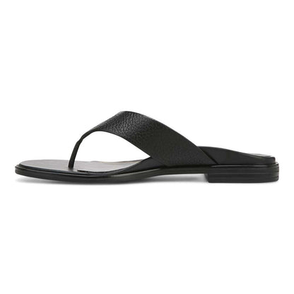 Agave Toe Post Sandal - Black Leather