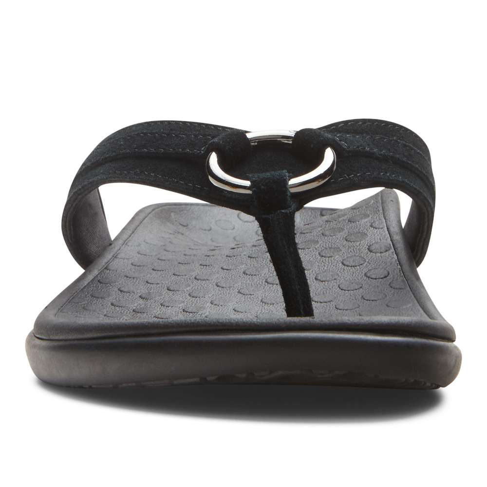 Tide Aloe Toe Post - Black Suede