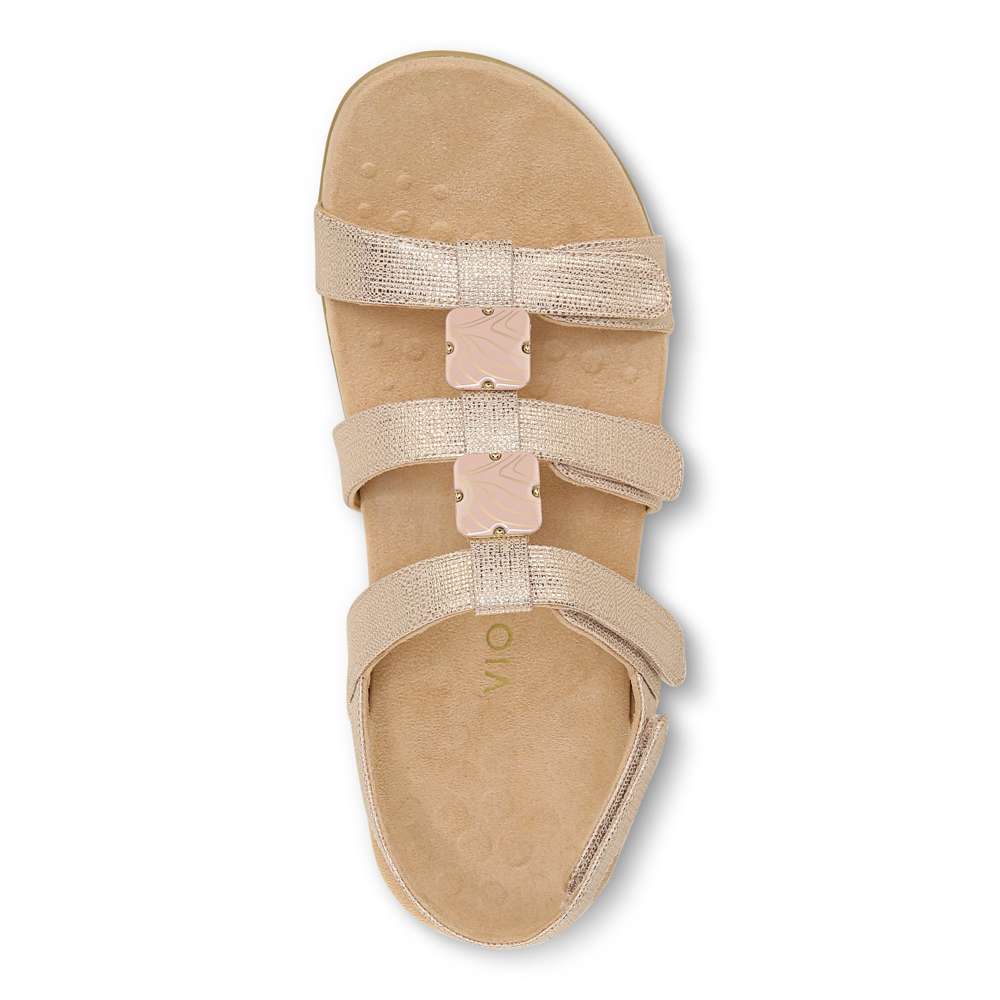 Amber Adjustable Sandal - Rose Gold Metallic
