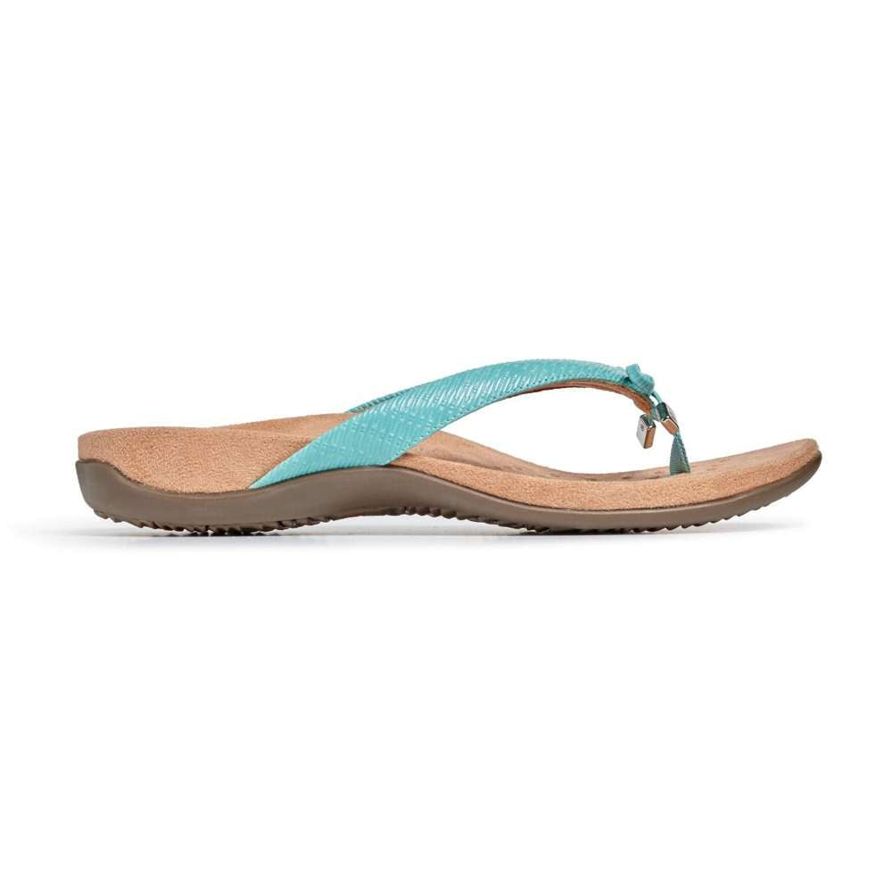 Bella Toe Post Sandal - Teal Woven