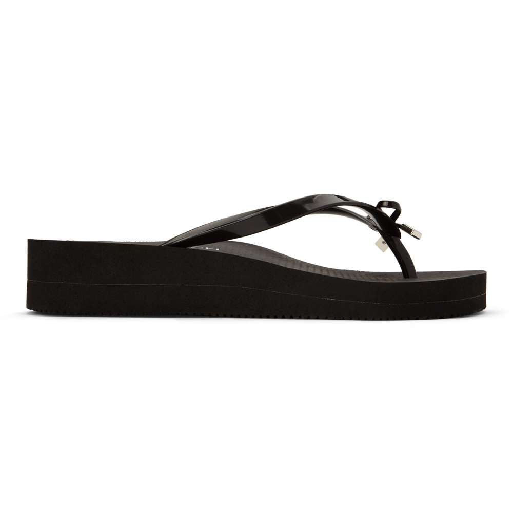 Bondi Wedge Toe Post Sandal - Black