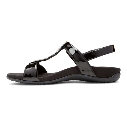 Farra Adjustable Sandal - Black Patent