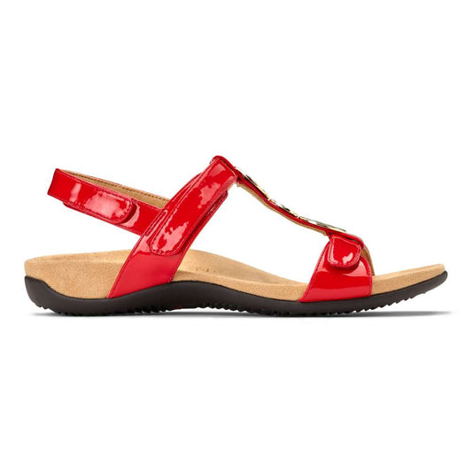 Farra Adjustable Sandal - Red Patent