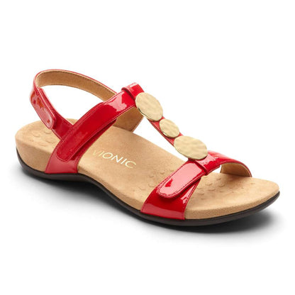Farra Adjustable Sandal - Red Patent