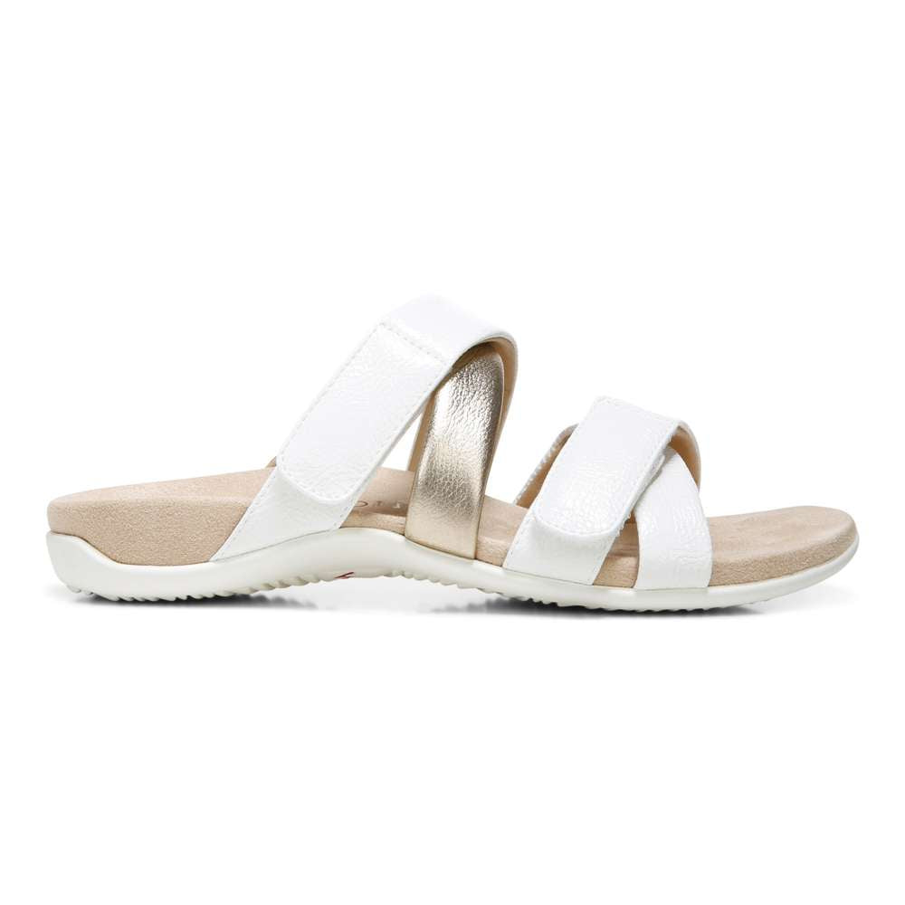 Hadlie Slide - White Patent