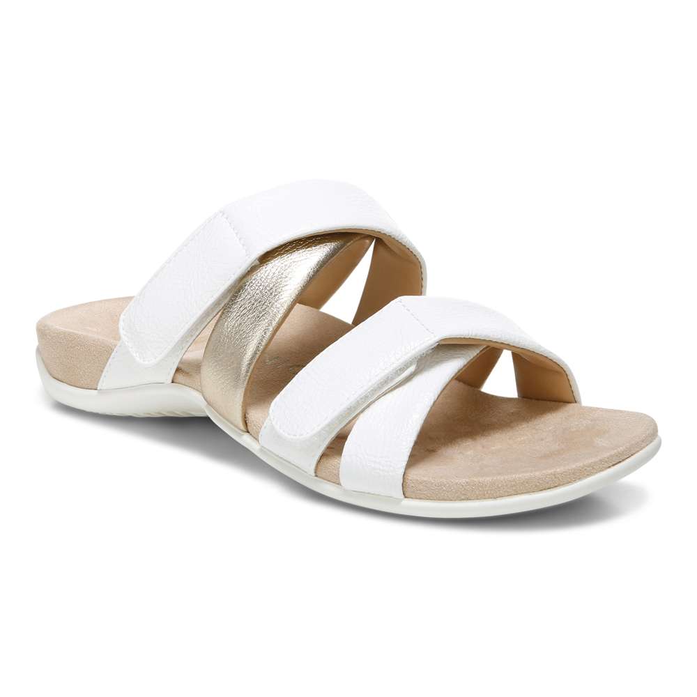 Hadlie Slide - White Patent