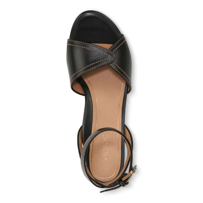 Isadora Heeled Sandal - Black Leather