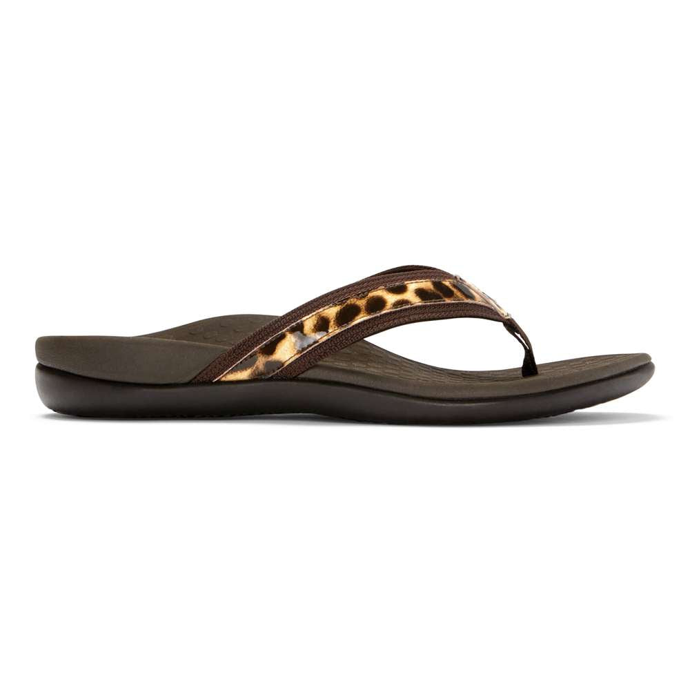 Islander Toe Post Sandal - Tan Leopard