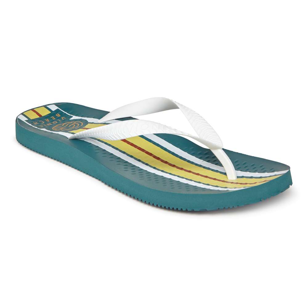 Beach Manly Toe Post Sandal Print - Teal