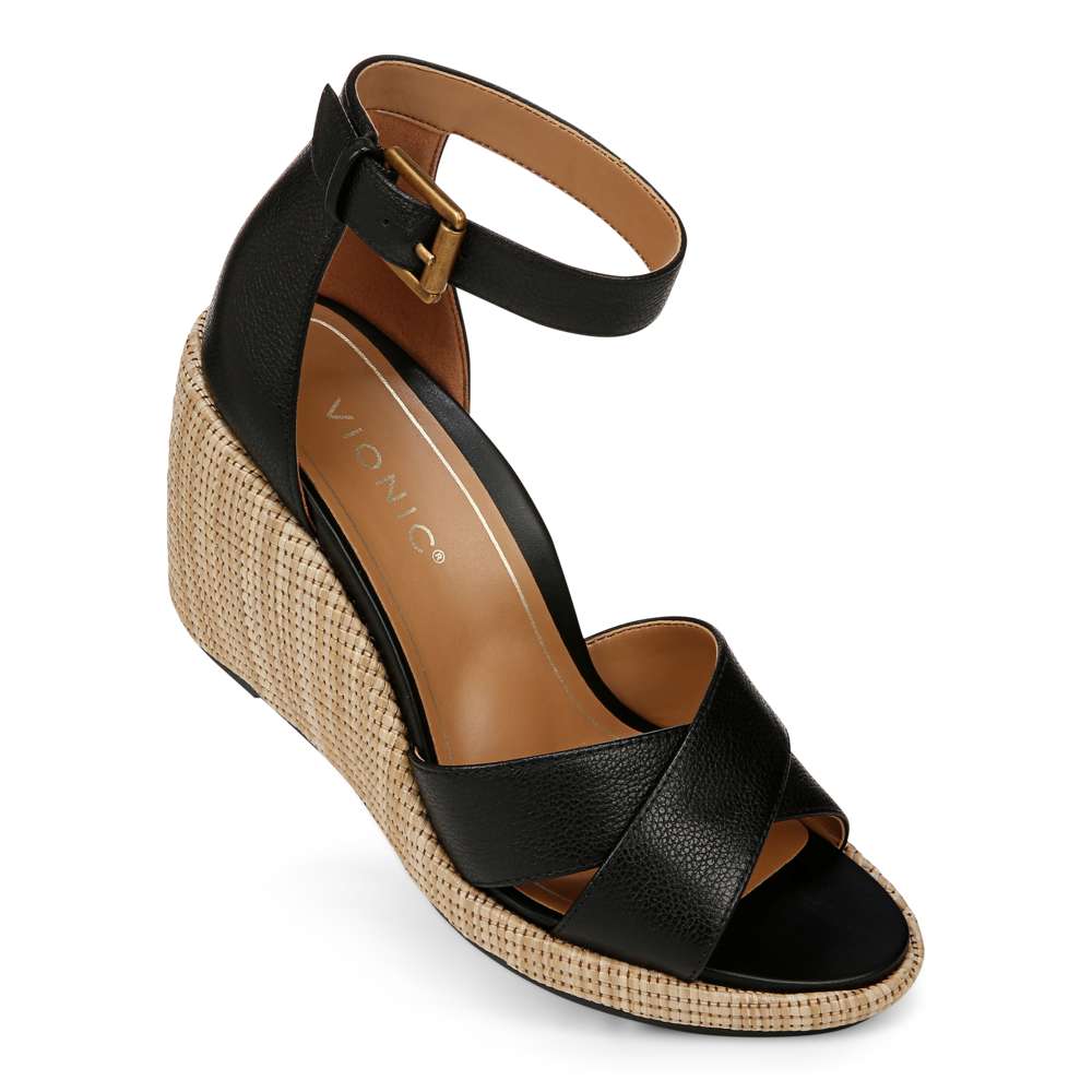 Marina Wedge Sandal - Black