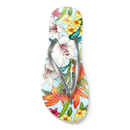 Noosa Print Toe Post Sandal - Light Blue Floral